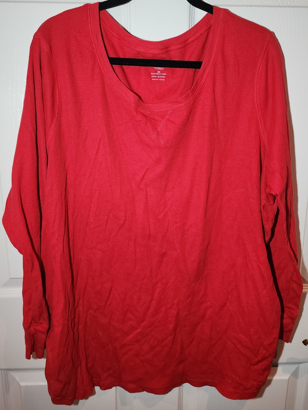 Old Navy Red Waffle-Knit Long Sleeve Top